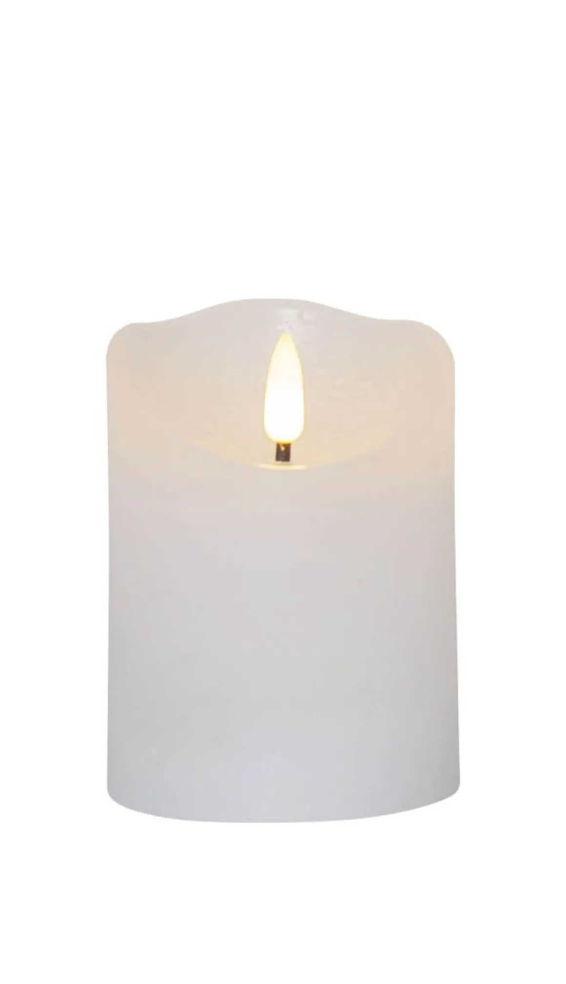 FLAMME RUSTIC LED-Blockljus 10cm Vit