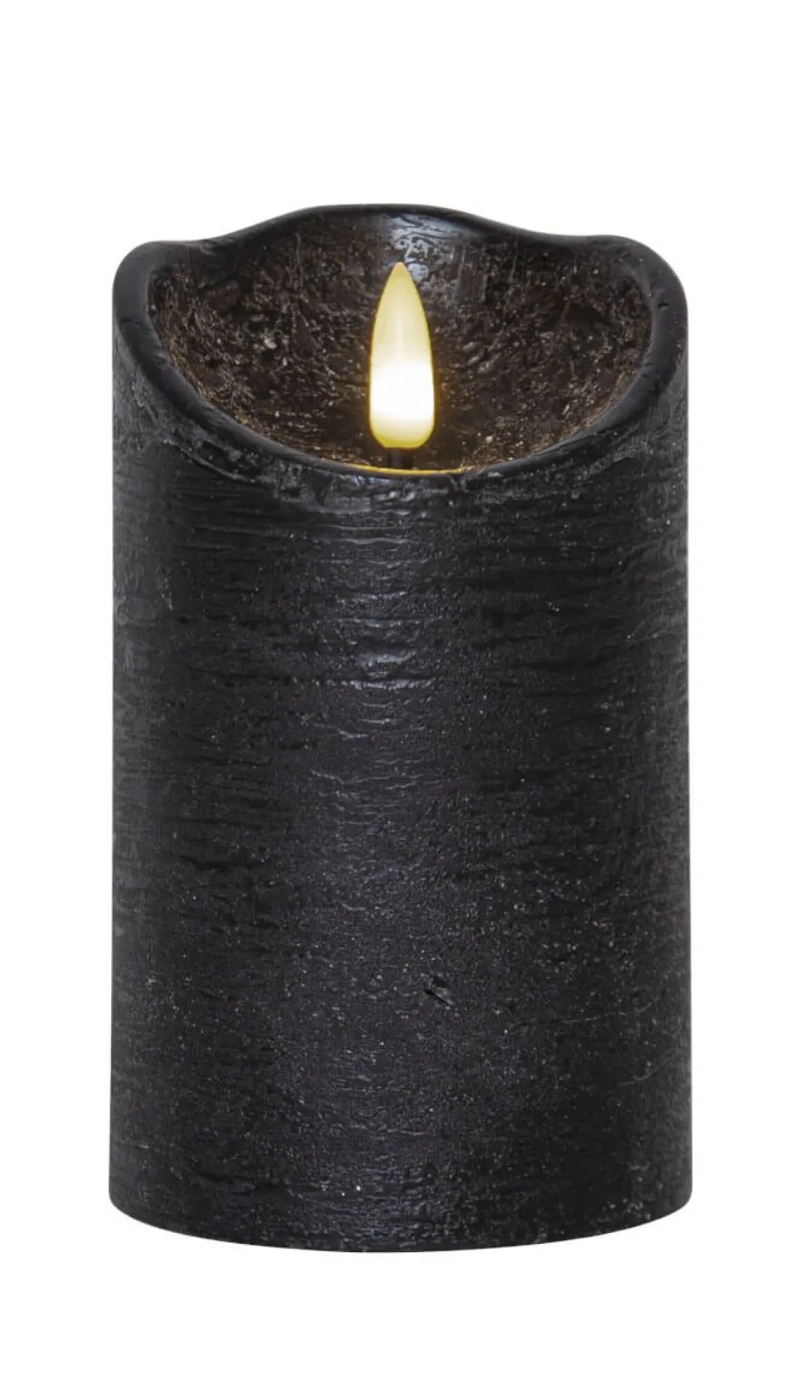 FLAMME RUSTIC LED-Blockljus 12,5cm Svart