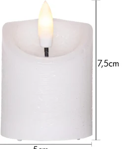 FLAMME RUSTIC 2-PACK LED-Blockljus 7,5cm Vit