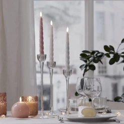 FLAMME SHINE LED-Antikljus 2-pack 24,5cm Vit