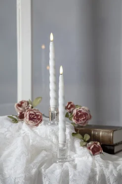 FLAMME SHINE LED-Antikljus 2-pack 24,5cm Vit