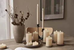 FLAMME SLIM LED-Antikljus 2-pack 28 cm Beige