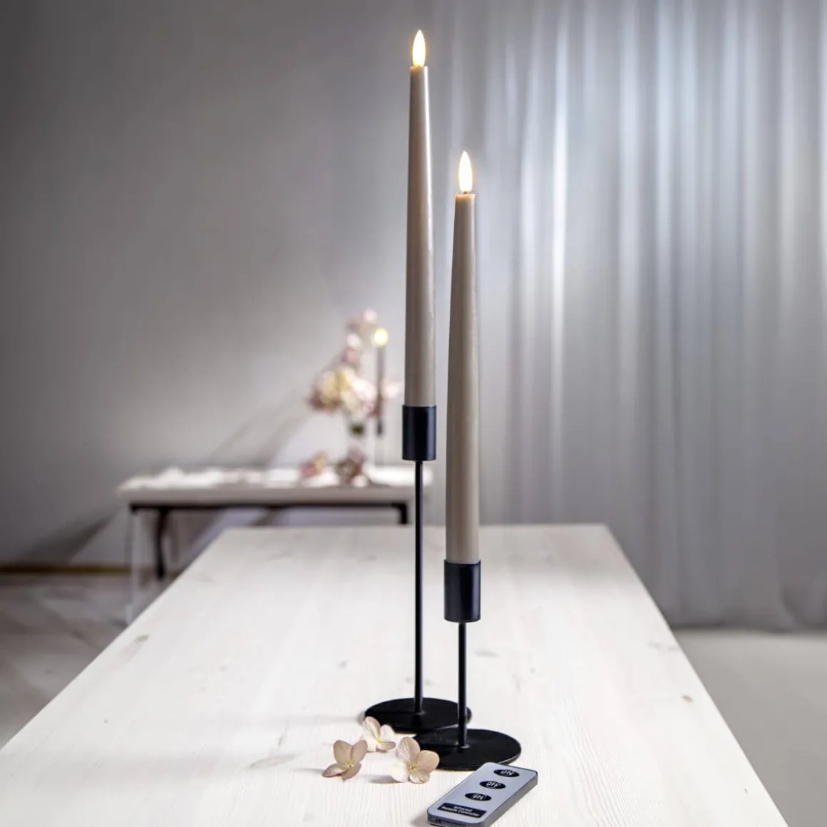 FLAMME SLIM LED-Antikljus 2-pack 28 cm Mullvad