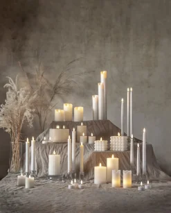 FLAMME SLIM LED-Antikljus 2-pack 38cm Vit