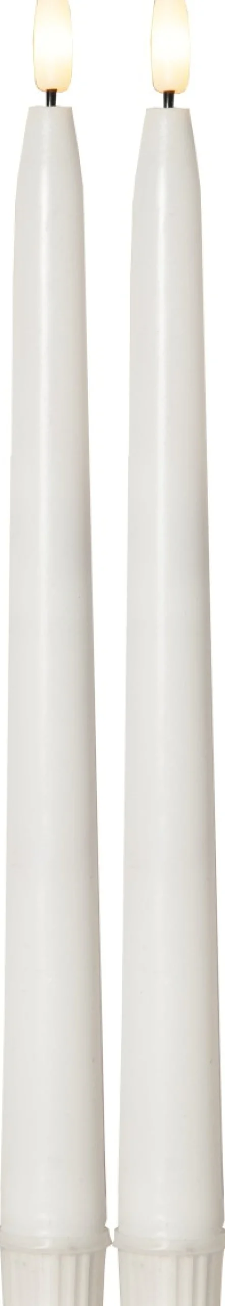 FLAMME SLIM LED-Antikljus 2-pack 28cm Vit