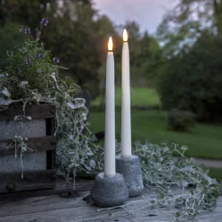 FLAMME SLIM LED-Antikljus 2-pack 28cm Vit