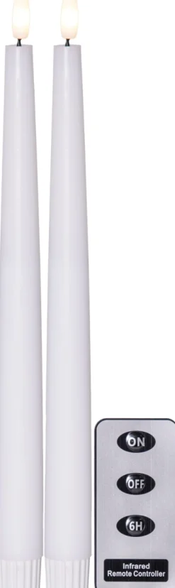FLAMME SLIM LED-Antikljus 2-pack 28 cm Vit