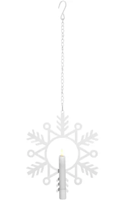 FLAMME SNOW Inomhusdekoration Batteri 24cm Vit