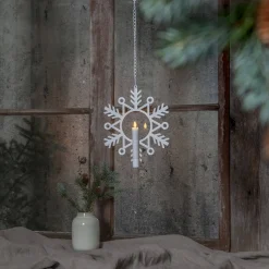 FLAMME SNOW Inomhusdekoration Batteri 24cm Vit