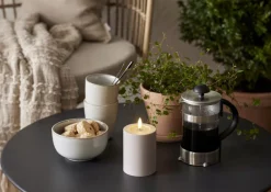 FLAMME SOFT LED-Blockljus 12,5cm LED Beige