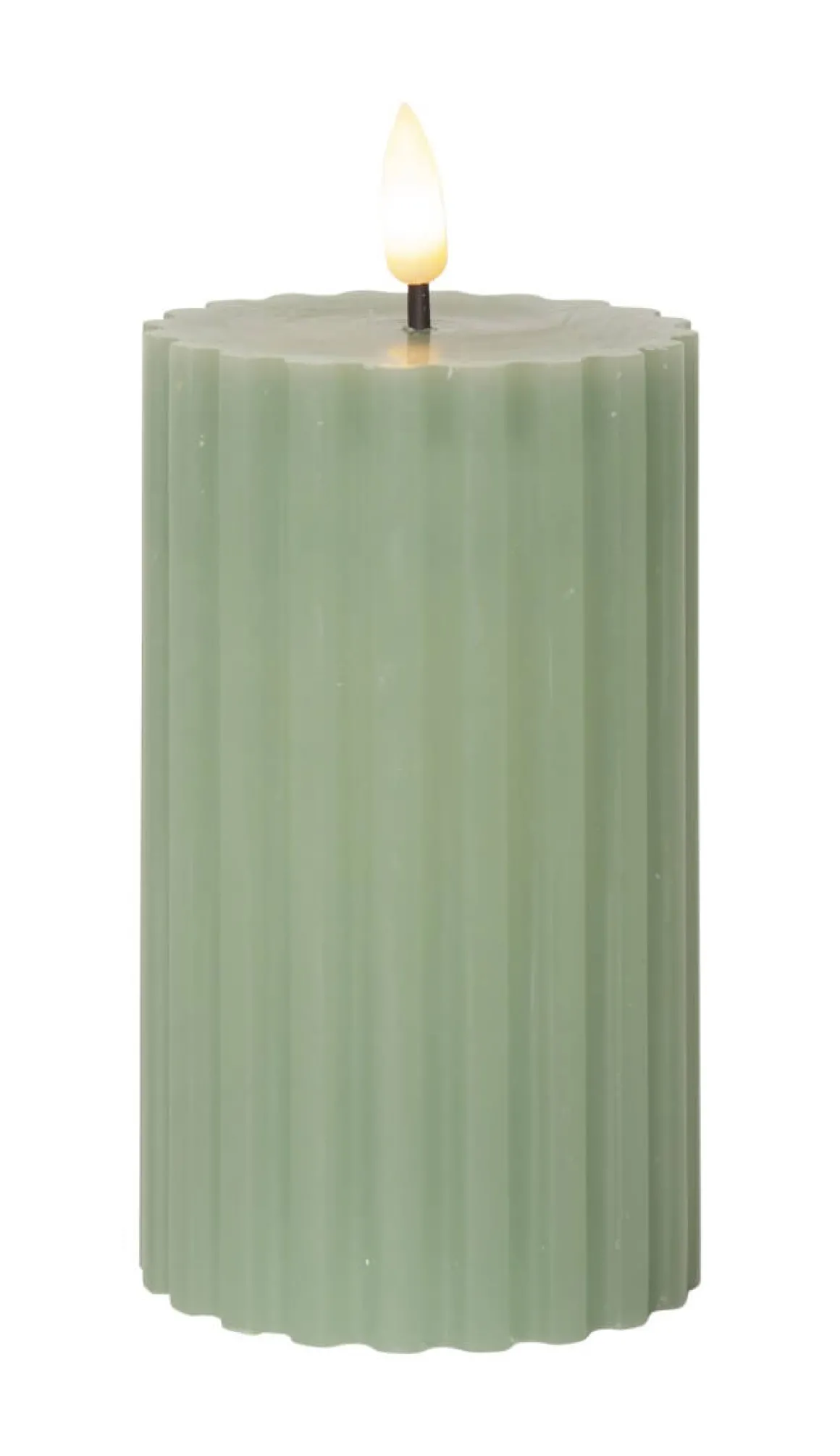 FLAMME STRIPE Blockljus 15cm Grön