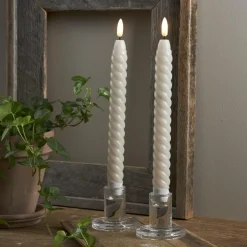 FLAMME SWIRL LED-Antikljus 2-Pack 25cm Beige