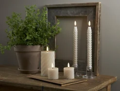 FLAMME SWIRL LED-Antikljus 2-Pack 25cm Beige