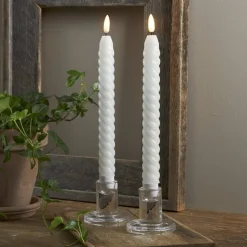 FLAMME SWIRL LED-Antikljus 2-Pack 25cm Vit