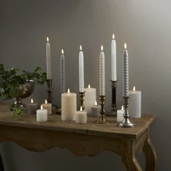 FLAMME SWIRL LED-Antikljus 2-Pack 25cm Grå