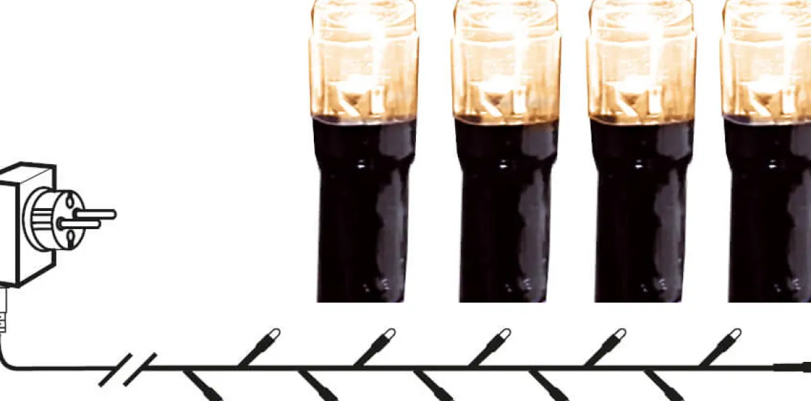 FLASHY Ljusslinga 7m 100LED Extra varmvit/Svart IP44