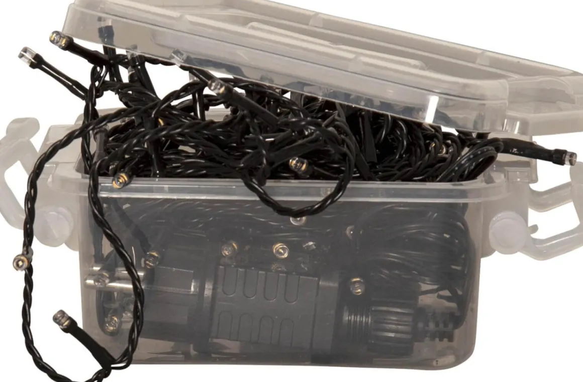 FLASHY Ljusslinga 7m 100LED Extra varmvit/Svart IP44