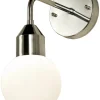 FLORENS Vägglampa Bad 32cm Krom/Opalvit IP44
