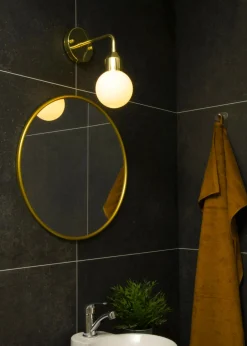 FLORENS Vägglampa Bad 32cm Mässing/Opalvit IP44