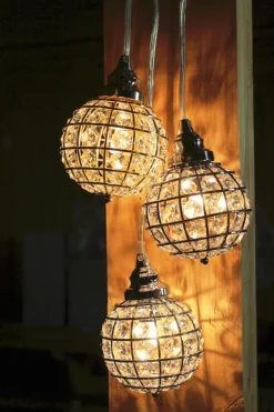 FÖNSTERLAMPA Kristallboll K9 10cm Svart Nickel