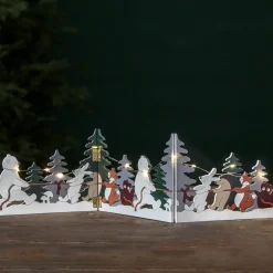 FOREST FRIENDS Bordsdekoration Dragkamp Batteri 48cm Flerfärgad