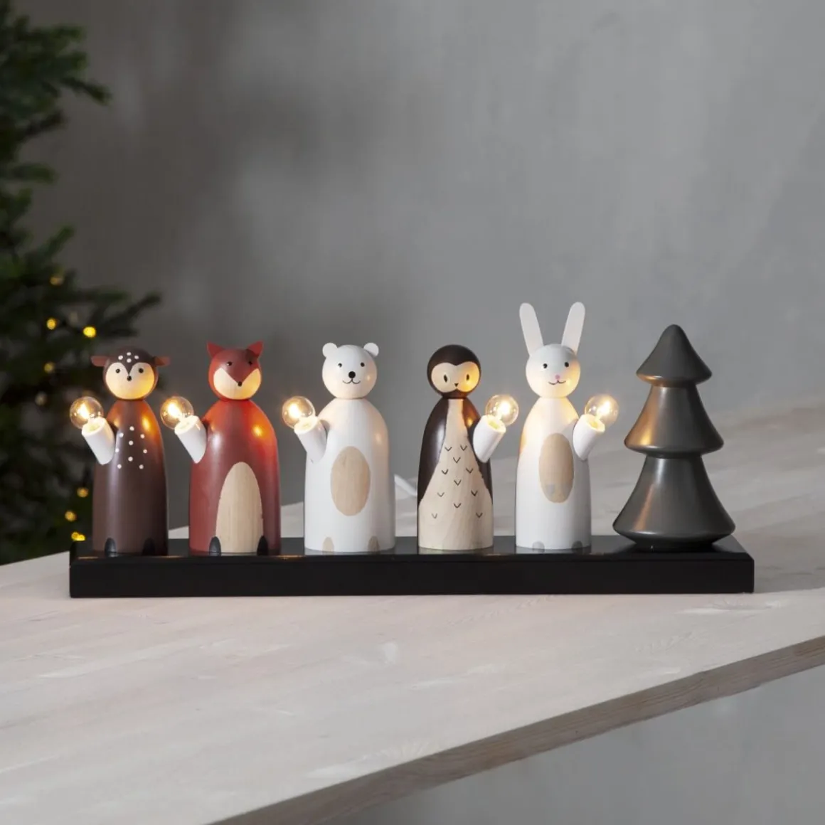 FOREST FRIENDS Ljusstake 5L 44cm Flerfärgad