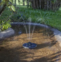 FOUNTAIN Solcellsfontän 16cm Svart