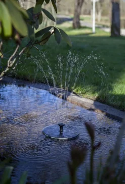 FOUNTAIN Solcellsfontän 16cm Svart