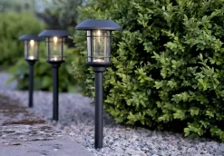 FRIDE Solcells-pollare 3-Pack 34cm Svart