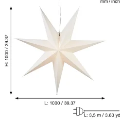 Frozen Pappersstjärna 100cm Vit