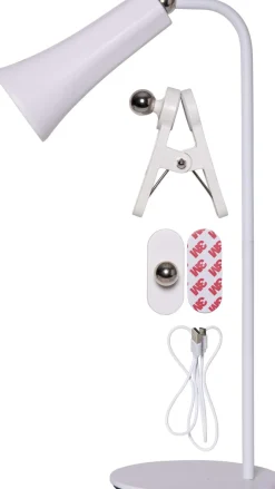 FUNCTIONAL Bord/Vägg/Klämmlampa USB-Laddbar 38cm Vit