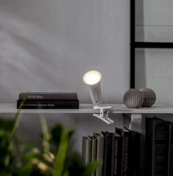 FUNCTIONAL Bord/Vägg/Klämmlampa USB-Laddbar 38cm Vit