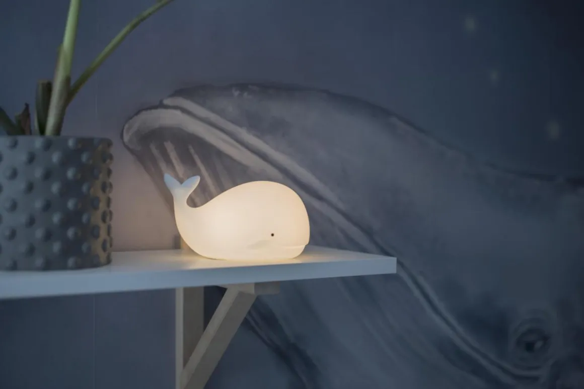 FUNCTIONAL LED-Nattlampa Val Batteri 16,7cm Vit