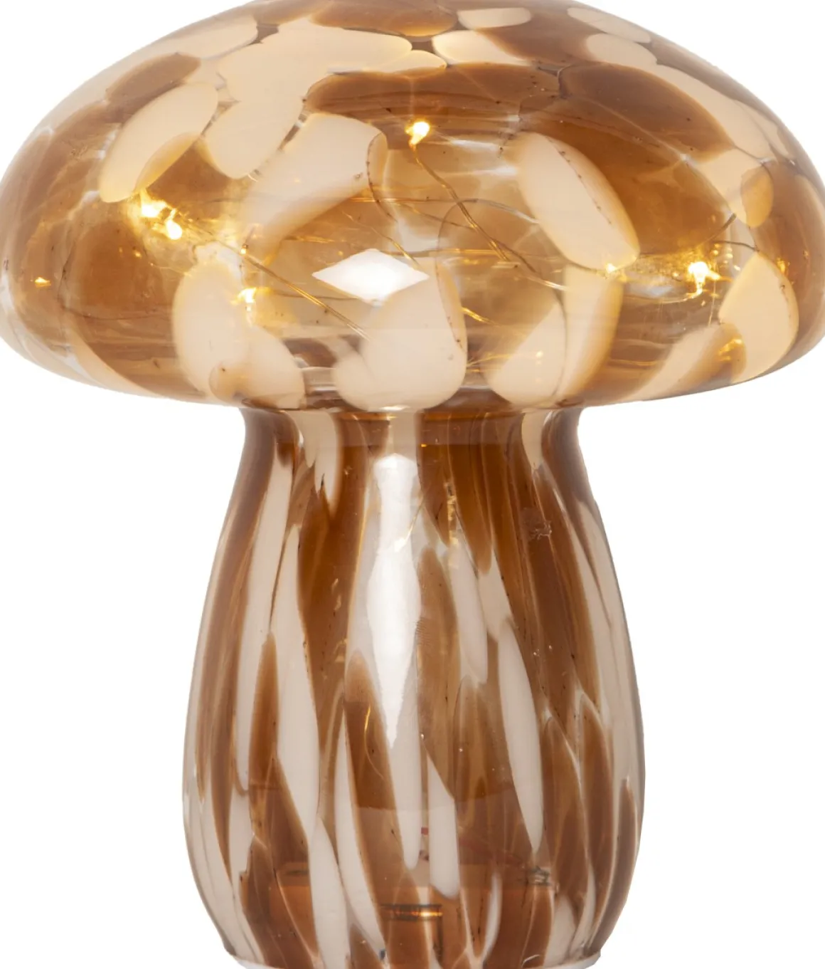 FUNGHI Glasdekoration Batteri 17cm Brun