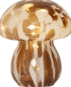 FUNGHI Glasdekoration Batteri 15cm Brun
