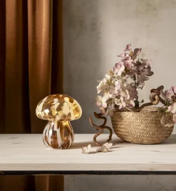 FUNGHI Glasdekoration Batteri 15cm Brun