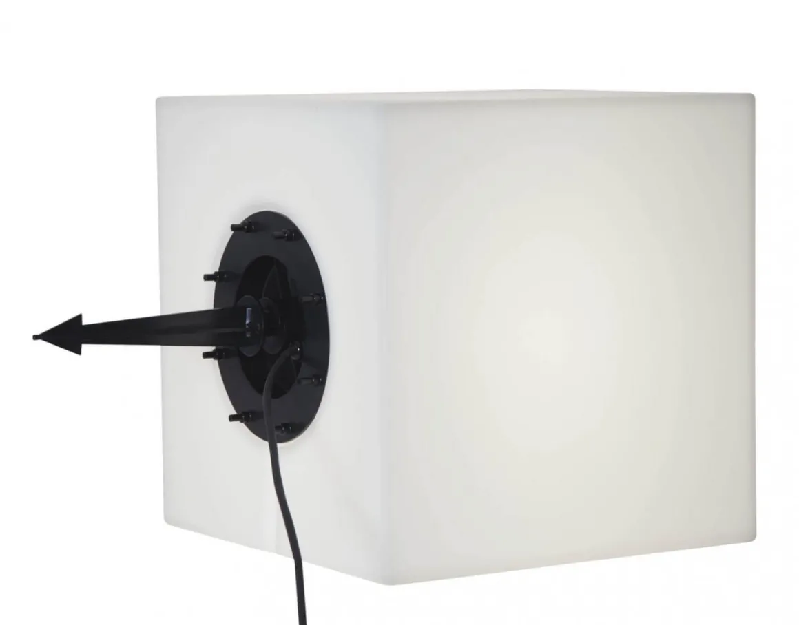 GARDENLIGHT Utedekoration Kub 30,5cm Vit IP65