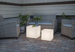 GARDENLIGHT Utedekoration Kub 30,5cm Vit IP65