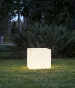 GARDENLIGHT Utedekoration Kub 38cm Vit IP65