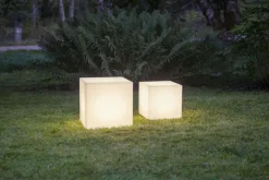 GARDENLIGHT Utedekoration Kub 38cm Vit IP65