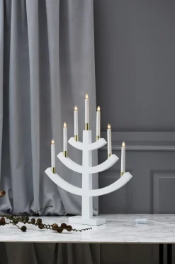 GILLIAN Träljusstake 49cm Vit