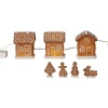 GINGERVILLE Pepparkakshus & Figurer Batteri 30cm Brun