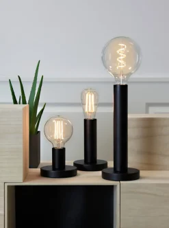 GLANS Lampfot E27 17cm Svart