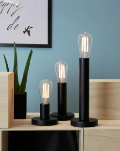 GLANS Lampfot E27 17cm Svart