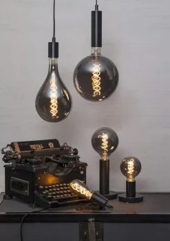 GLANS Lampfot E27 17cm Svart