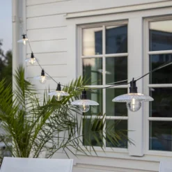 GLASSY LIGHT Ljusslinga 350cm 6LED Varmvit/Svart