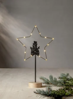 GLIMTA Bordsdekoration Snögubbe 42cm Svart