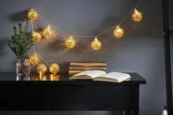 GLITTER Dekorationsslinga 10LED 1,3m Guld