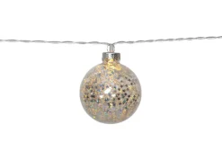 GLITTER Dekorationsslinga 10LED 1,3m Silver