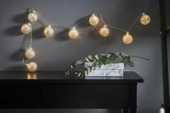 GLITTER Dekorationsslinga 10LED 1,3m Silver